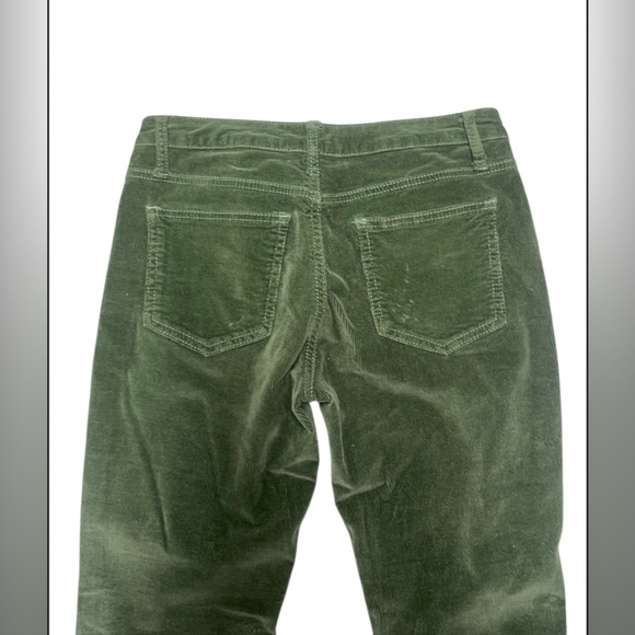 Saints & Hearts Womens Ultra Flare Corduroy Mid Rise Fringe Hem Jeans Army Green - Picture 5 of 8